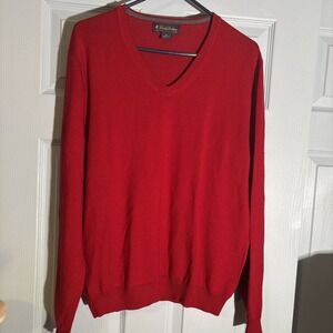 Brooks Brothers Men's Red Extra Fine Italian Merino Wool Blend Sweater Sz M‎